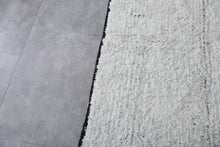 White wool custom size Moroccan rug – Minimalist handmade design