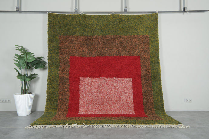 Modern Handmade Wool Rug - Custom Moroccan Rug with Bold Colors