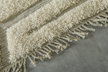Moroccan runner rug in cream & gray - Custom size