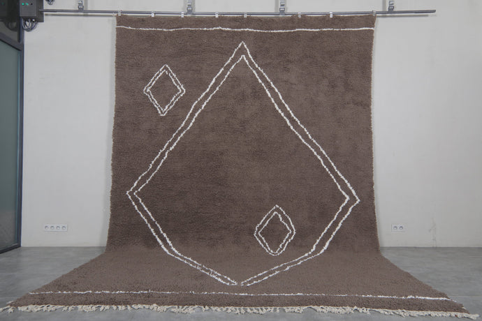 Brown Diamond Moroccan Rug - Handmade Berber Carpet