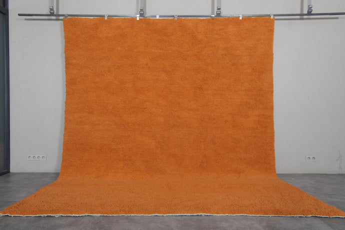 Orange Hand-Knotted Moroccan Rug - Custom Wool Rug | Vibrant Elegance