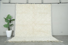 Custom Handwoven Moroccan Rug – Minimalist Cream/White Shaggy Wool Carpet