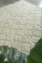 Custom Handwoven Moroccan Rug – Minimalist Cream/White Shaggy Wool Carpet