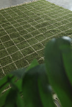Custom Green Checkered Rug – Handwoven Modern Moroccan Grid Carpet