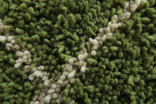 Custom Green Checkered Rug – Handwoven Modern Moroccan Grid Carpet