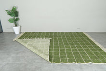 Custom Green Checkered Rug – Handwoven Modern Moroccan Grid Carpet
