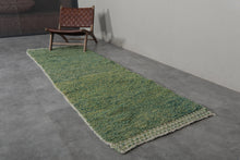 Custom green runner rug - Handwoven wool in earthy tones