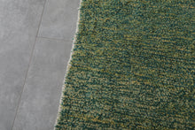 Custom green runner rug - Handwoven wool in earthy tones
