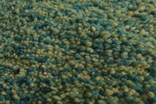 Custom green runner rug - Handwoven wool in earthy tones