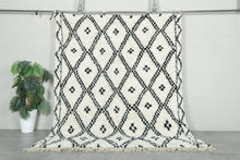 Custom Handwoven Moroccan Rug – Classic Black & White Diamond - Beni Ourain Wool Carpet