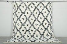 Custom Handwoven Moroccan Rug – Classic Black & White Diamond - Beni Ourain Wool Carpet