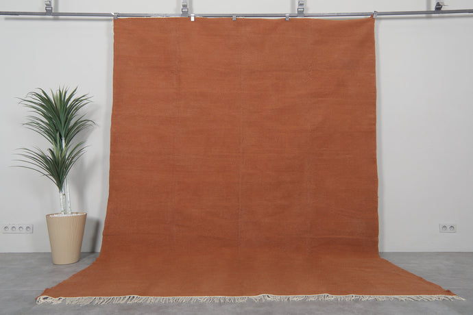 Custom Flat Woven Rug - Handmade Terracotta Berber Carpet