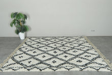Custom Handwoven Moroccan Rug – Classic Black & White Diamond - Beni Ourain Wool Carpet