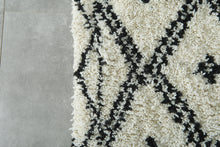 Custom Handwoven Moroccan Rug – Classic Black & White Diamond - Beni Ourain Wool Carpet