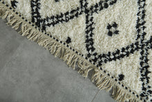 Custom Handwoven Moroccan Rug – Classic Black & White Diamond - Beni Ourain Wool Carpet