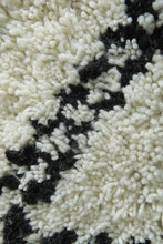 Custom Handwoven Moroccan Rug – Classic Black & White Diamond - Beni Ourain Wool Carpet