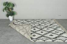 Custom Handwoven Moroccan Rug – Classic Black & White Diamond - Beni Ourain Wool Carpet