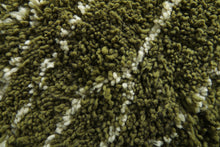 Round Moroccan Rug – Olive Green Wool Carpet - Custom Handwoven Rug