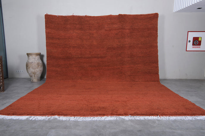 Rust Moroccan Wool Rug - Handmade Berber Carpet