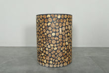 Handmade Moroccan Wood Round Table – Natural Boho Side Table