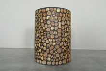 Handmade Moroccan Wood Round Table – Natural Boho Side Table