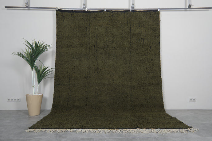 Bordered Rug - Dark Green Moroccan Berber Rug