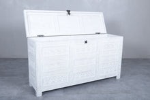 Vintage Moroccan chest  H 27.9 inches x W 51.1 inches x D 14.5 inches