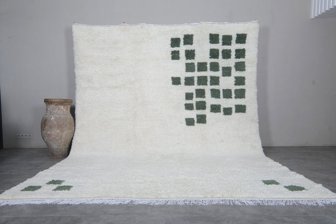 Modern White Handmade Moroccan Rug - Custom Wool Area Rug