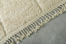 Moroccan Wool Rug – Soft Cream Grid Design - Custom Handwoven Rug