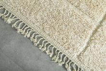 Moroccan Wool Rug – Soft Cream Grid Design - Custom Handwoven Rug