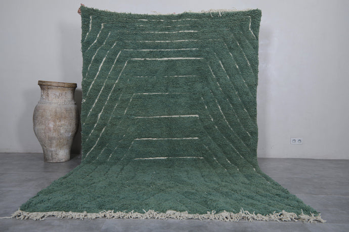 Stylish Green Handmade Berber Rug - Custom Moroccan Wool Rug