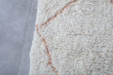 Handwoven Wool Rug in Ivory with Terracotta Diamond Pattern