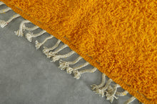 Handmade mustard yellow Moroccan wool rug - Custom size