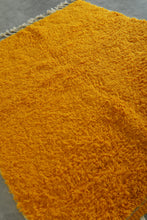 Handmade mustard yellow Moroccan wool rug - Custom size