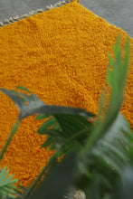 Handmade mustard yellow Moroccan wool rug - Custom size