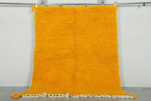 Handmade mustard yellow Moroccan wool rug - Custom size