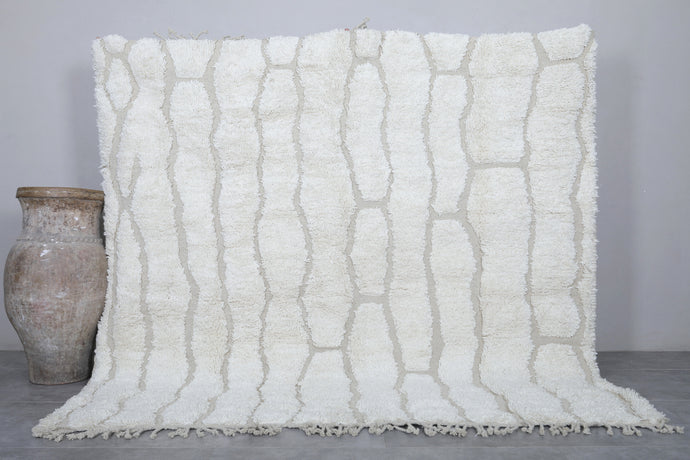 Handmade Moroccan Rug - Custom Ivory and Gray Wool Area Rug