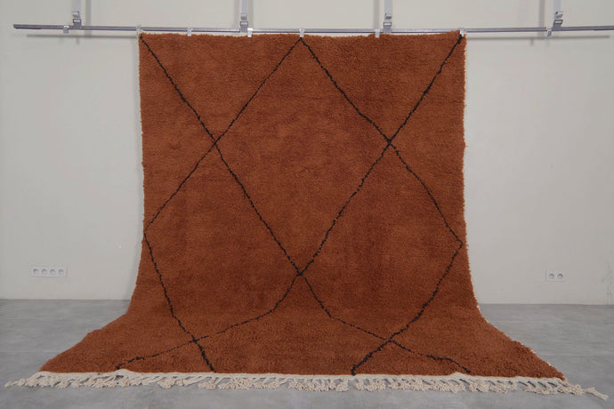 Traditional Berber Rug - Brown Diamond Pattern
