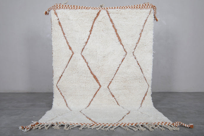 Rustic White Handmade Moroccan Rug - Custom Area Wool Rug