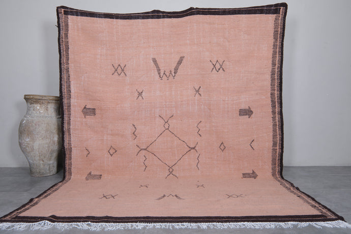 Custom Flat Woven Rug - Handmade Moroccan Geometric Design Rug