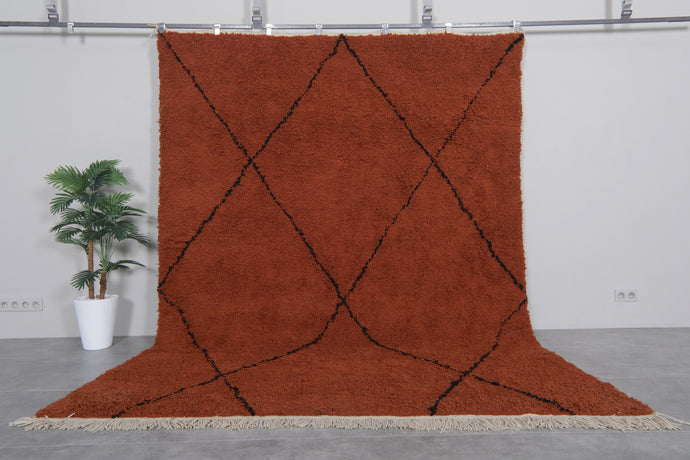 Rust Diamond Moroccan Rug - Handmade Berber Carpet