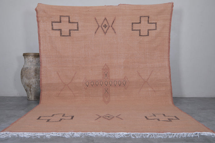 Terracotta Moroccan Rug with Berber Tribal Symbols