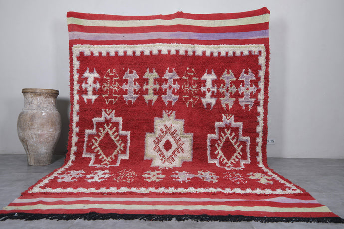 Handmade Moroccan Rug - Red Tribal Custom Area Rug