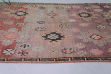 Handmade pink floral wool moroccan rug 6x9 feet - Vintage boho rug -