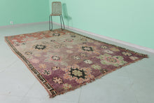 Handmade pink floral wool moroccan rug 6x9 feet - Vintage boho rug -