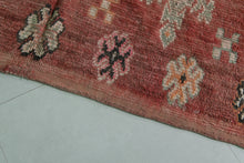 Handmade pink floral wool moroccan rug 6x9 feet - Vintage boho rug -