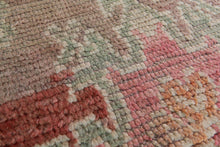 Handmade pink floral wool moroccan rug 6x9 feet - Vintage boho rug -