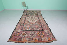 Handmade wool berber runner rug 5x12 feet - Pink moroccan tribal design -