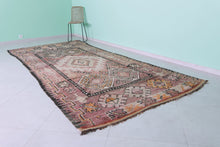 Handmade wool berber runner rug 5x12 feet - Pink moroccan tribal design -