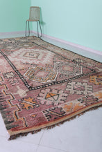 Handmade wool berber runner rug 5x12 feet - Pink moroccan tribal design -